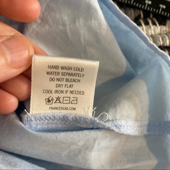 Francescas | Blue Embroidered Off the Shoulder Top cottage core - Picture 10 of 12